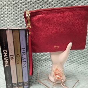 Fossil Pink Leather Clutch